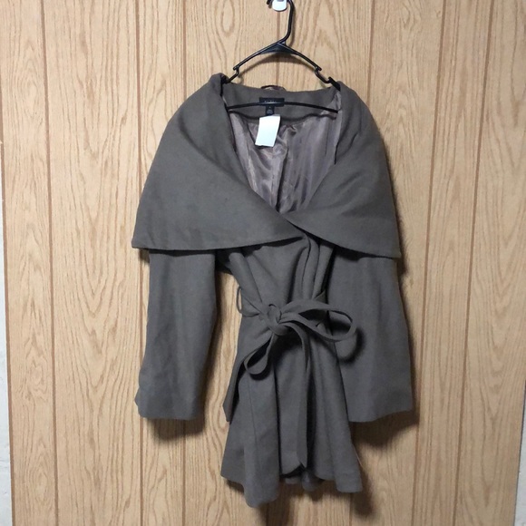 ☘️NWT Halogen Wool Blend Hooded Wrap Coat - Picture 3 of 9